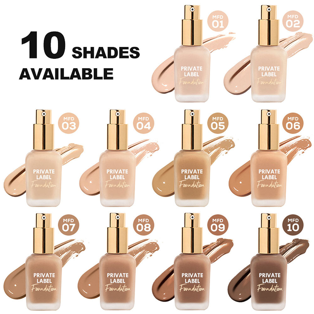 10 Color Foundation Full Coverage SPF15 Flawless Isolation Waterproof 35ml