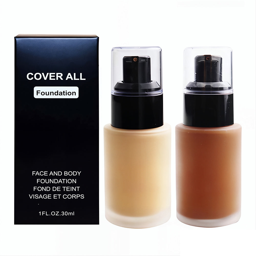12 Color Matte Foundation Waterproof Full Coverage Long Lasting Dark Color