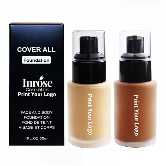 12 Color Matte Foundation Waterproof Full Coverage Long Lasting Dark Color