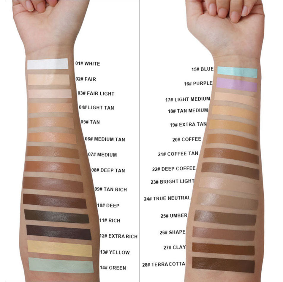 28-Shade Concealer Gel Full Coverage Acne Marks Dark Circles Long Lasting