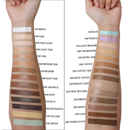28-Shade Concealer Gel Full Coverage Acne Marks Dark Circles Long Lasting