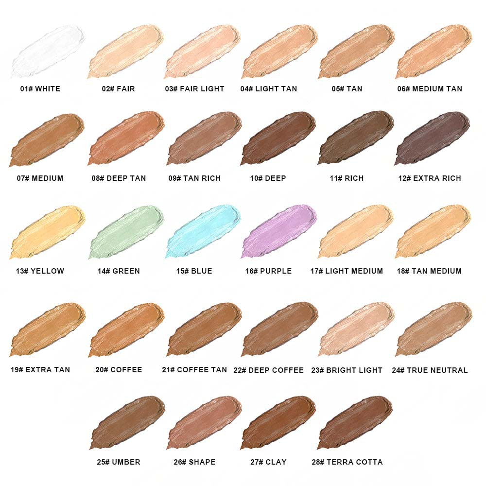 28-Shade Concealer Gel Full Coverage Acne Marks Dark Circles Long Lasting