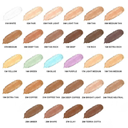 28-Shade Concealer Gel Full Coverage Acne Marks Dark Circles Long Lasting