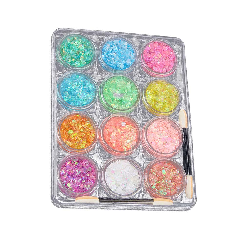 12 color eyeshadow & body glitter gel luminous flash gel makeup vegan