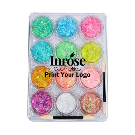 12 Color Eyeshadow & Body Glitter Gel Luminous Night glow Gel Makeup Vegan