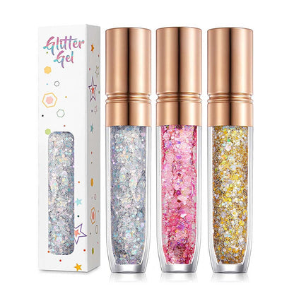 34 color eyeshadow gel glitter gel mermaid flash gelatin no glue required