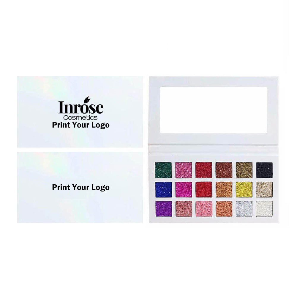 18 Color Glitter Eyeshadow Palette Shinning High Pigmented Waterproof Vegan