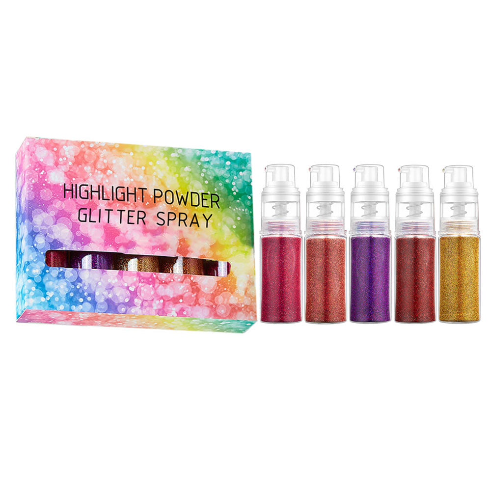 26 color highlight powder glitter spray for body face hair nail art high gloss