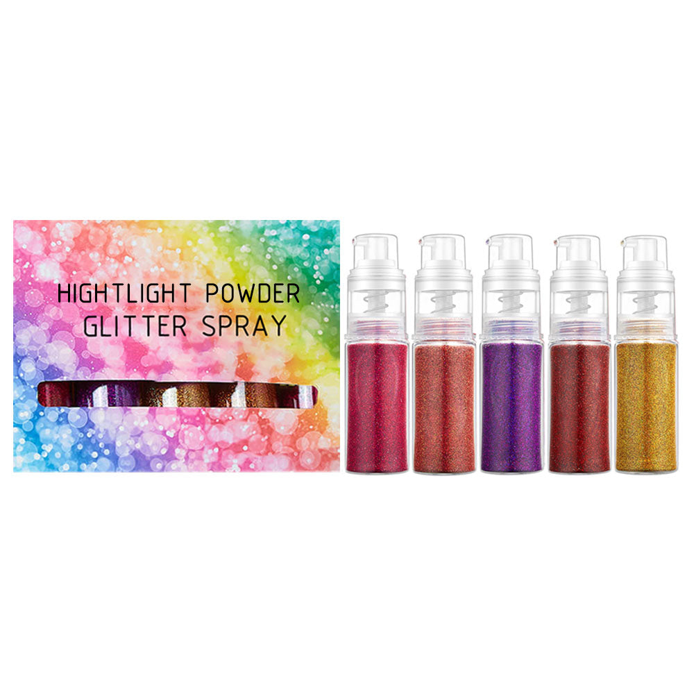 26 color highlight powder glitter spray for body face hair nail art high gloss