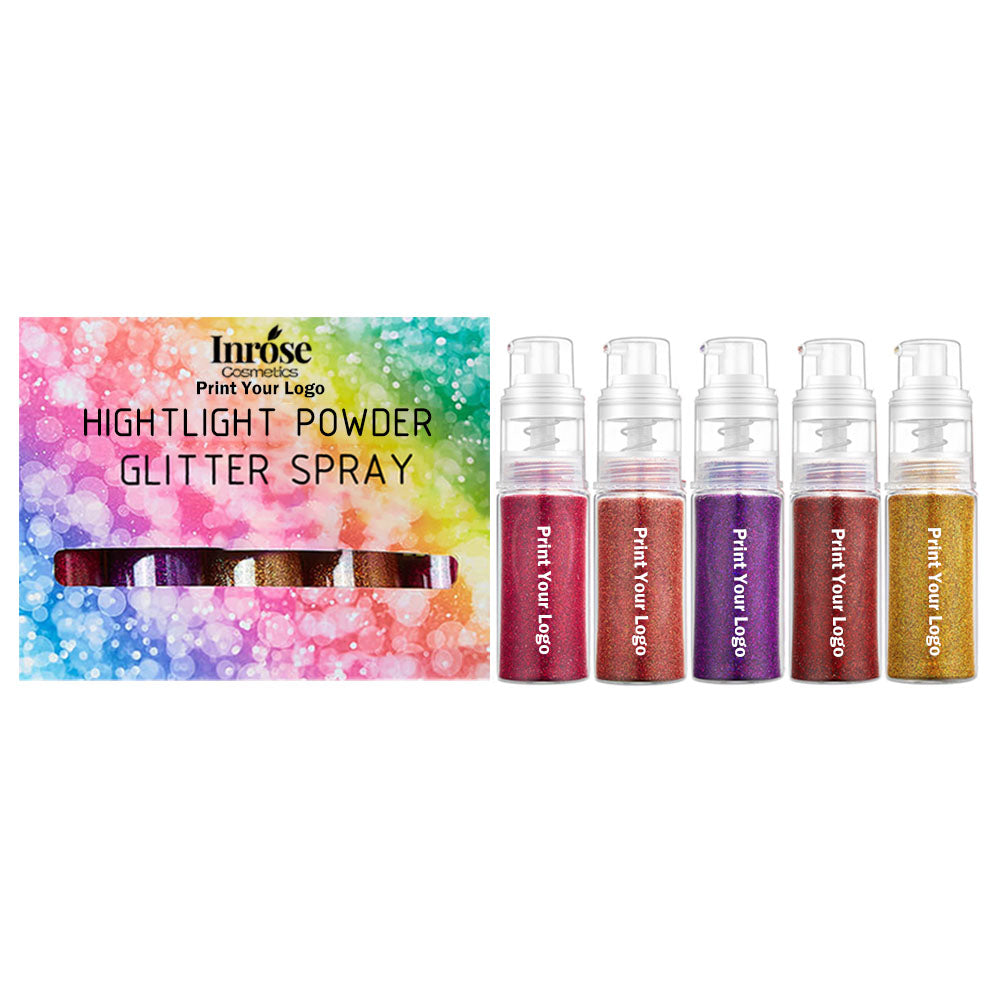 26 color highlight powder glitter spray for body face hair nail art high gloss