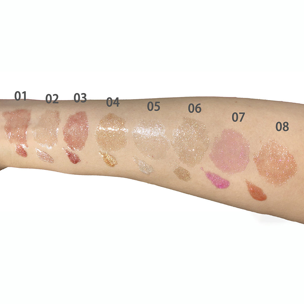 8 Color Glitter Lip Gloss Shimmer Lip Glaze Natural High Pigmented Moisturizing