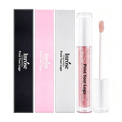 Glitter Pink Lip Gloss Pearlescent Lipgloss High Pigment Private Label