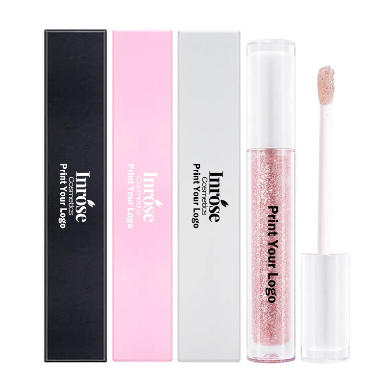 Glitter pink lip gloss pearlescent lipgloss high pigment private label