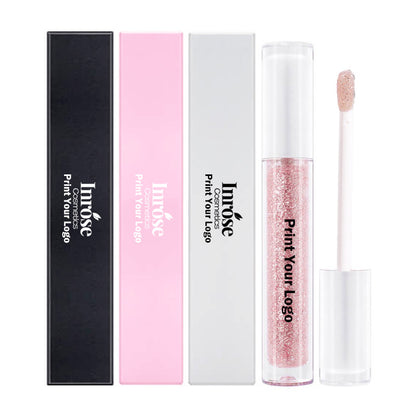 Glitter pink lip gloss pearlescent lipgloss high pigment private label