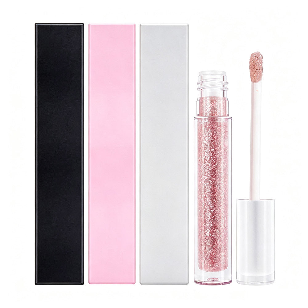 Glitter Pink Lip Gloss Pearlescent Lipgloss High Pigment Private Label