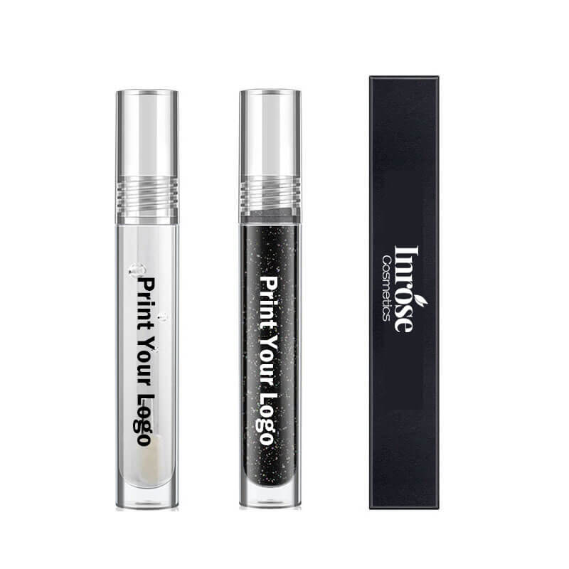 2 color lipgloss glitter black clear lip gloss lip glaze colorful shiny