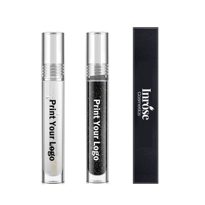 2 color lipgloss glitter black clear lip gloss lip glaze colorful shiny