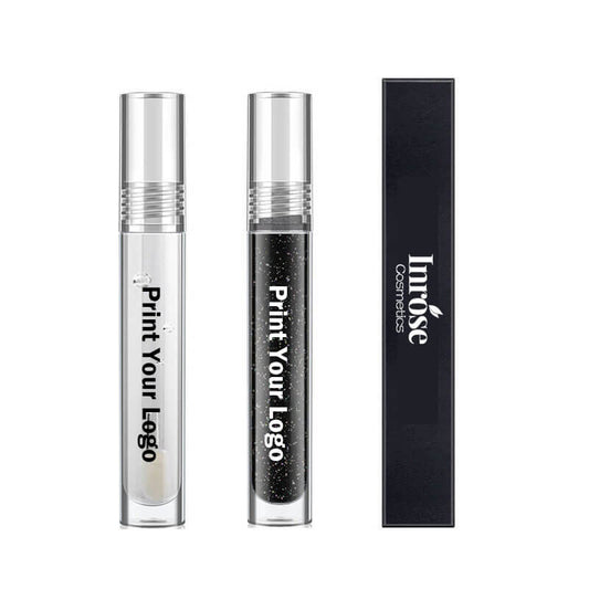 2 color lipgloss glitter black clear lip gloss lip glaze colorful shiny