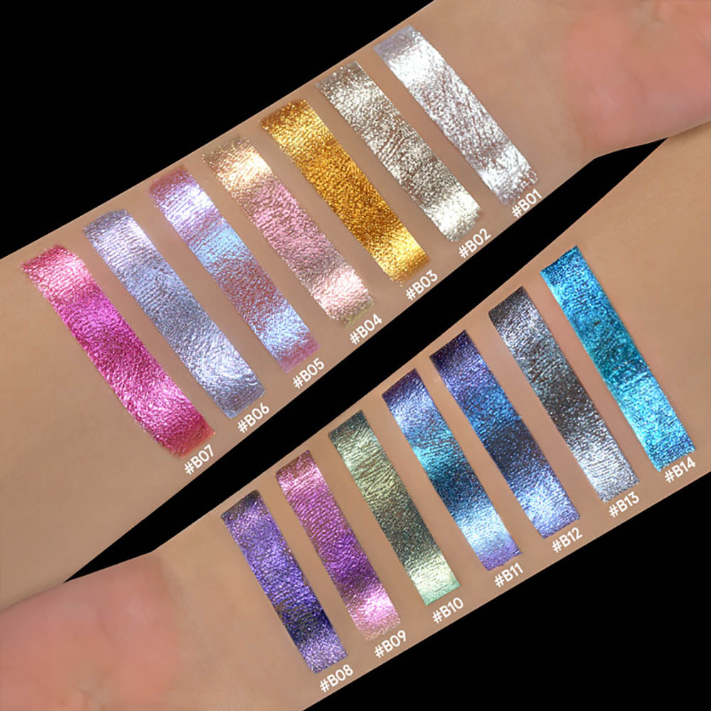 14-Color Chameleon Mascara Lengthen Waterproof Glitter Eyelash Long-Lasting
