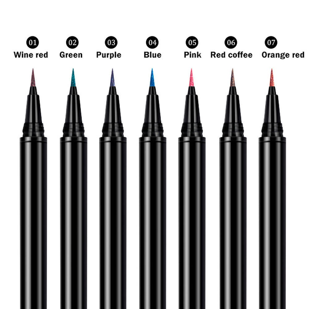 7-Color Pearlescent Liquid Eyeliner Pencil Waterproof Long-Lasting Private Label