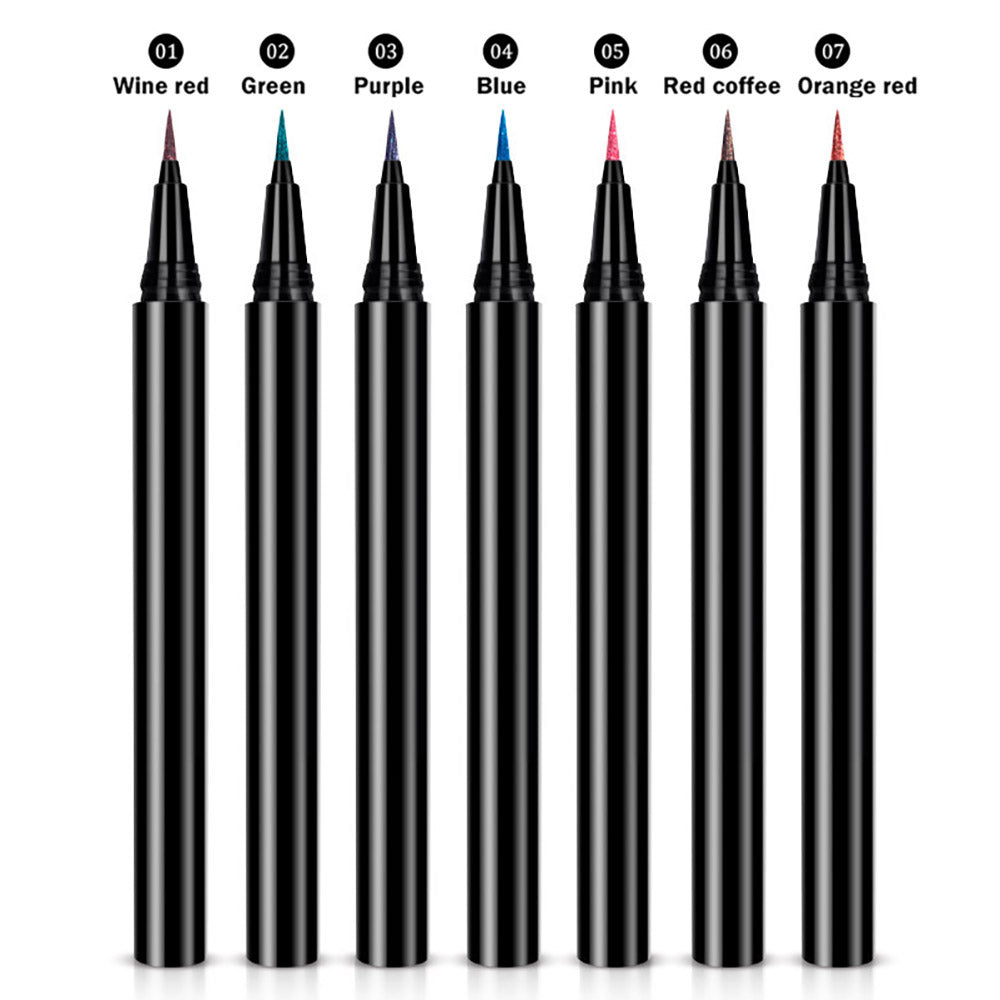 7-Color Pearlescent Liquid Eyeliner Pencil Waterproof Long-Lasting Private Label
