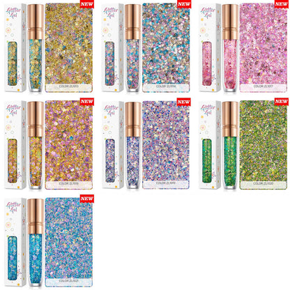 34 color eyeshadow gel glitter gel mermaid flash gelatin no glue required