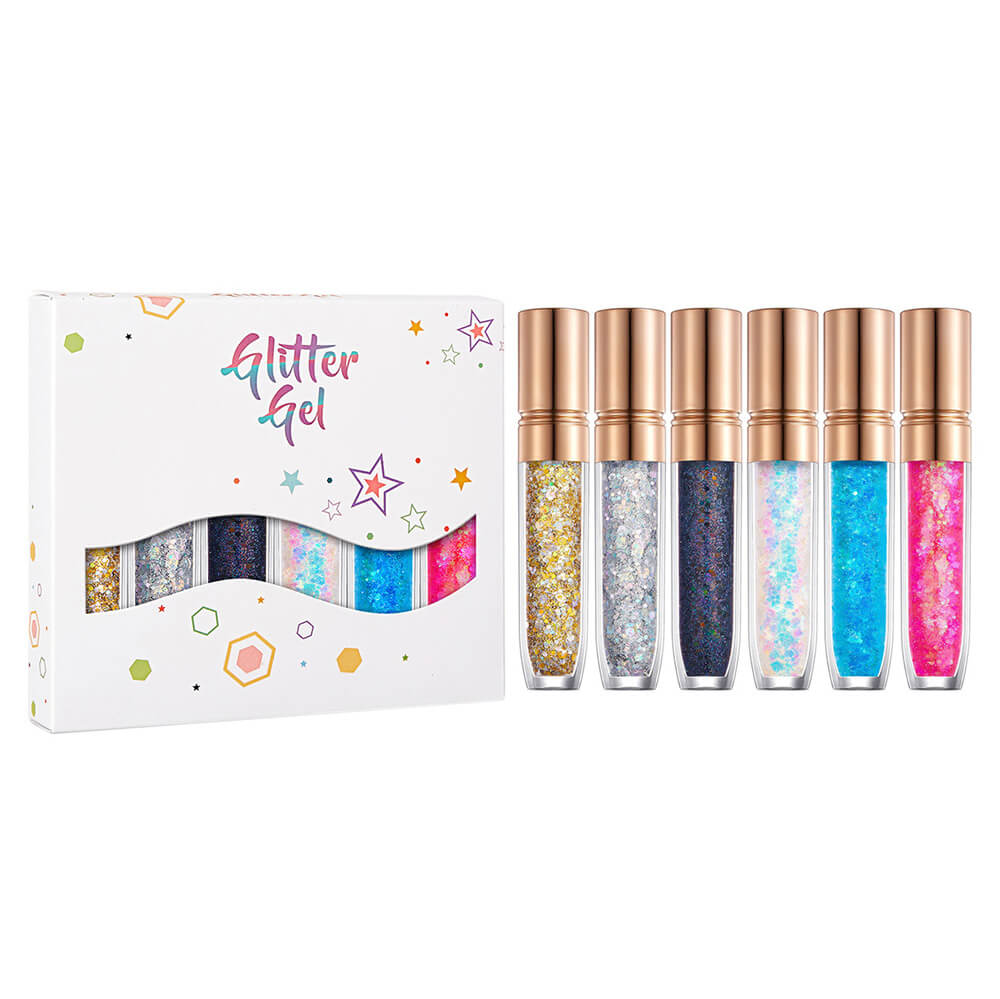 6 pcs/set eyeshadow gel glitter gel mermaid flash gelatin no glue required