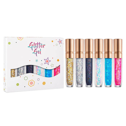 6 pcs/set eyeshadow gel glitter gel mermaid flash gelatin no glue required