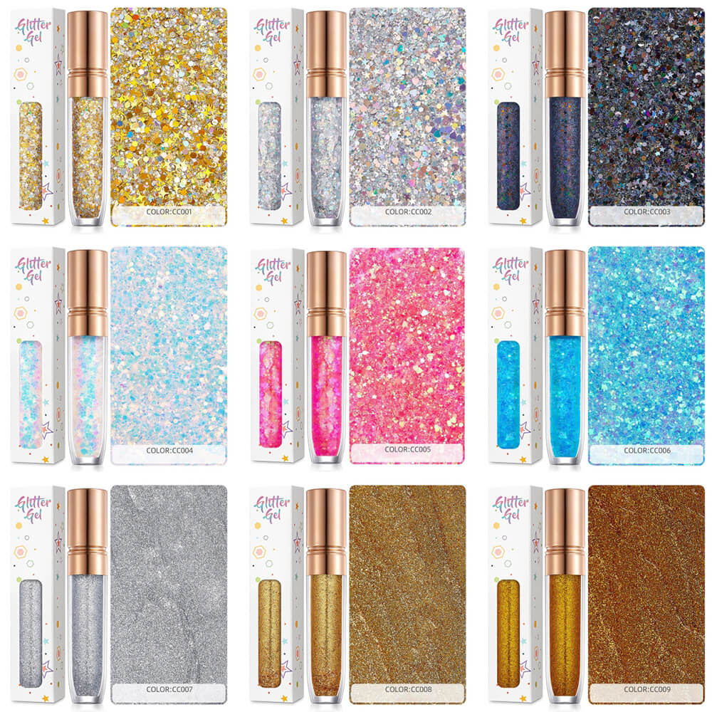 34 color eyeshadow gel glitter gel mermaid flash gelatin no glue required