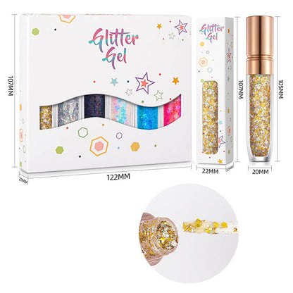 6 pcs/set eyeshadow gel glitter gel mermaid flash gelatin no glue required