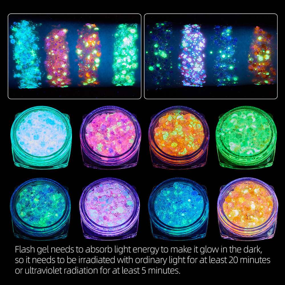 12 color eyeshadow & body glitter gel luminous flash gel makeup vegan
