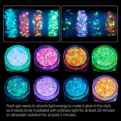 12 color eyeshadow & body glitter gel luminous flash gel makeup vegan