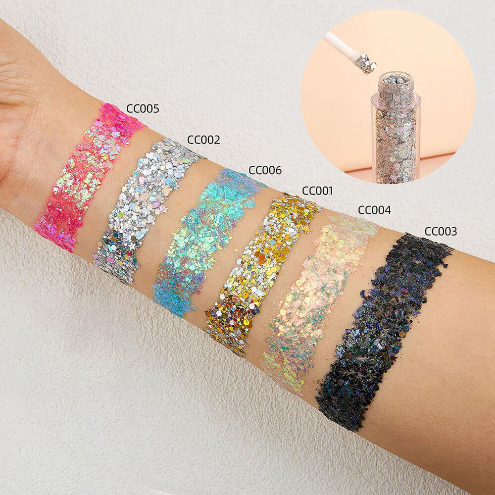 34 color eyeshadow gel glitter gel mermaid flash gelatin no glue required