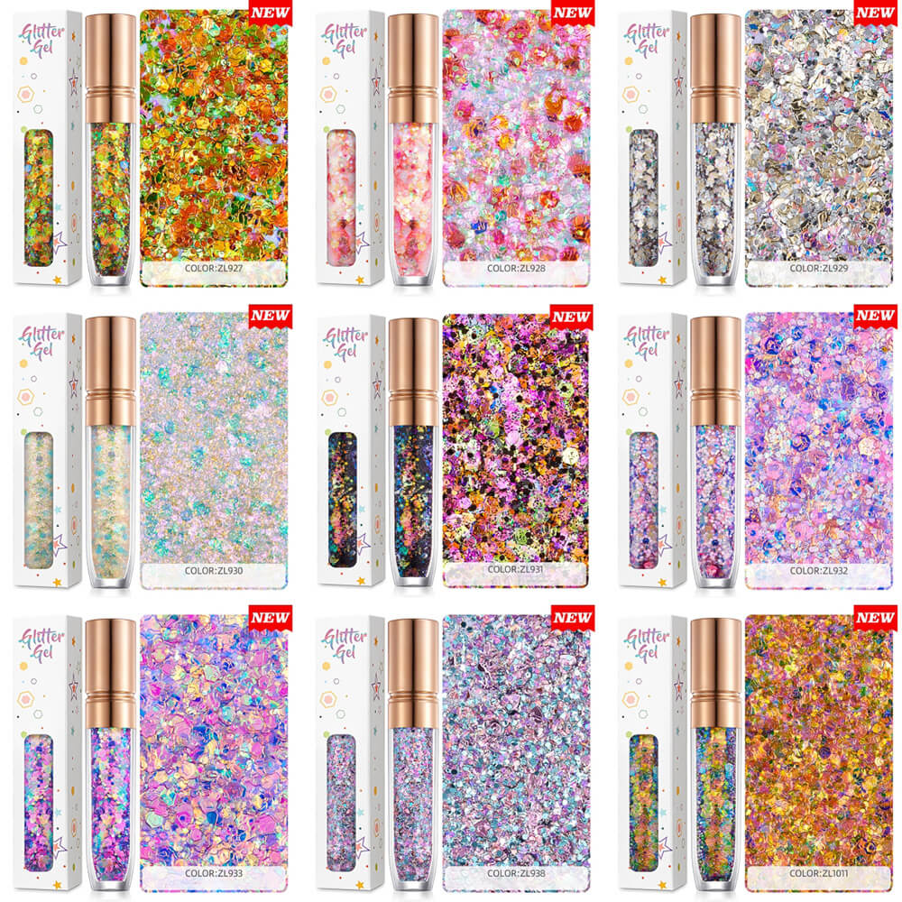 34 color eyeshadow gel glitter gel mermaid flash gelatin no glue required