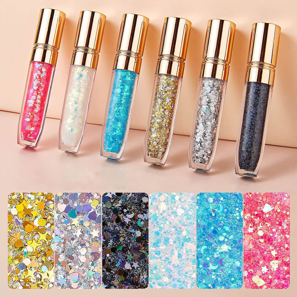 34 color eyeshadow gel glitter gel mermaid flash gelatin no glue required