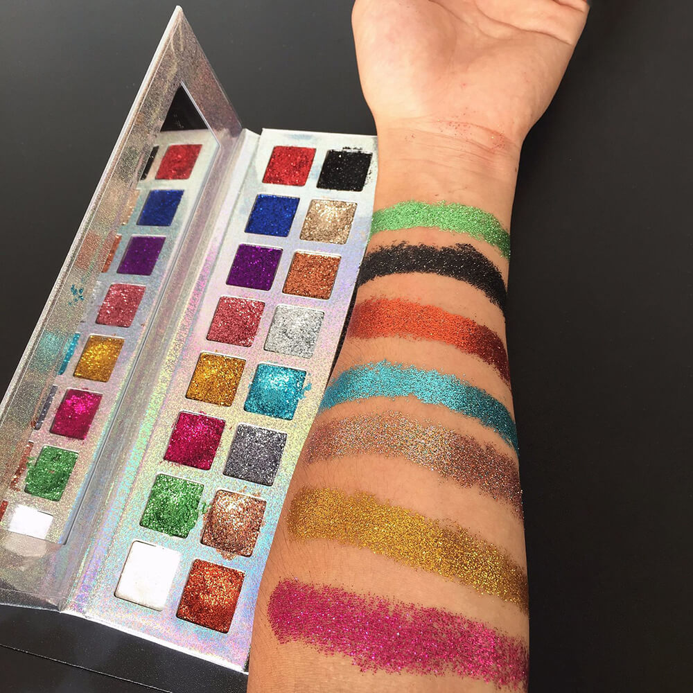 16 color glitter eyeshadow palette pearl shiny electroplating bright
