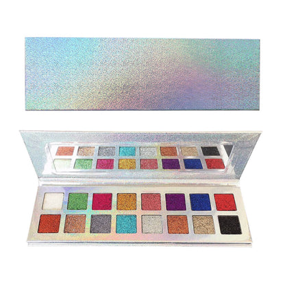 16 color glitter eyeshadow palette pearl shiny electroplating bright