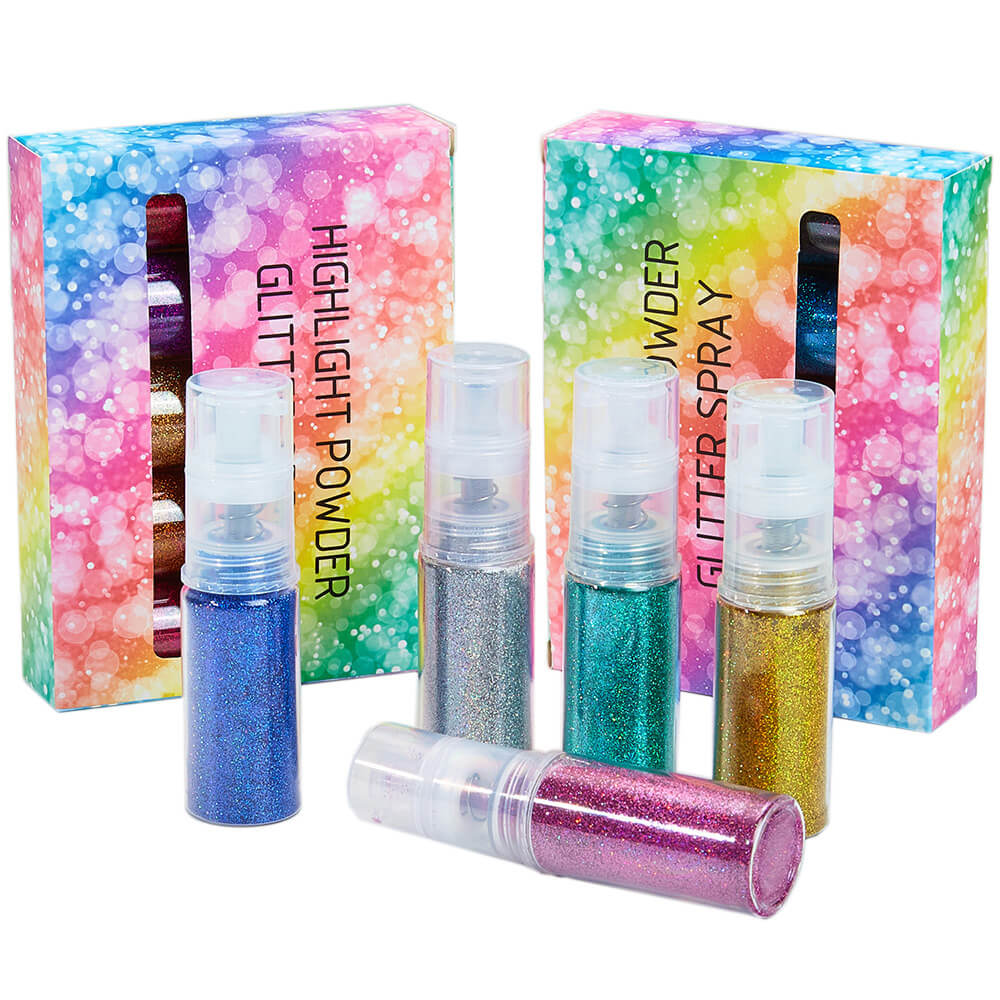 26 color highlight powder glitter spray for body face hair nail art high gloss