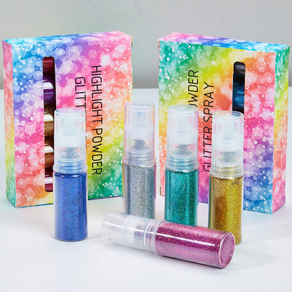 26 color highlight powder glitter spray for body face hair nail art high gloss