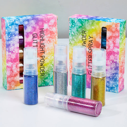 26 color highlight powder glitter spray for body face hair nail art high gloss