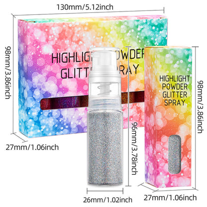 26 color highlight powder glitter spray for body face hair nail art high gloss