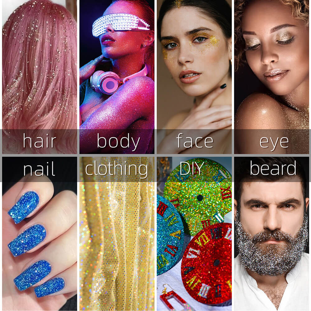 26 color highlight powder glitter spray for body face hair nail art high gloss