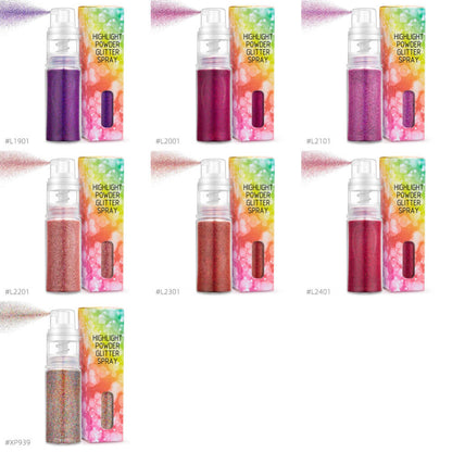26 color highlight powder glitter spray for body face hair nail art high gloss