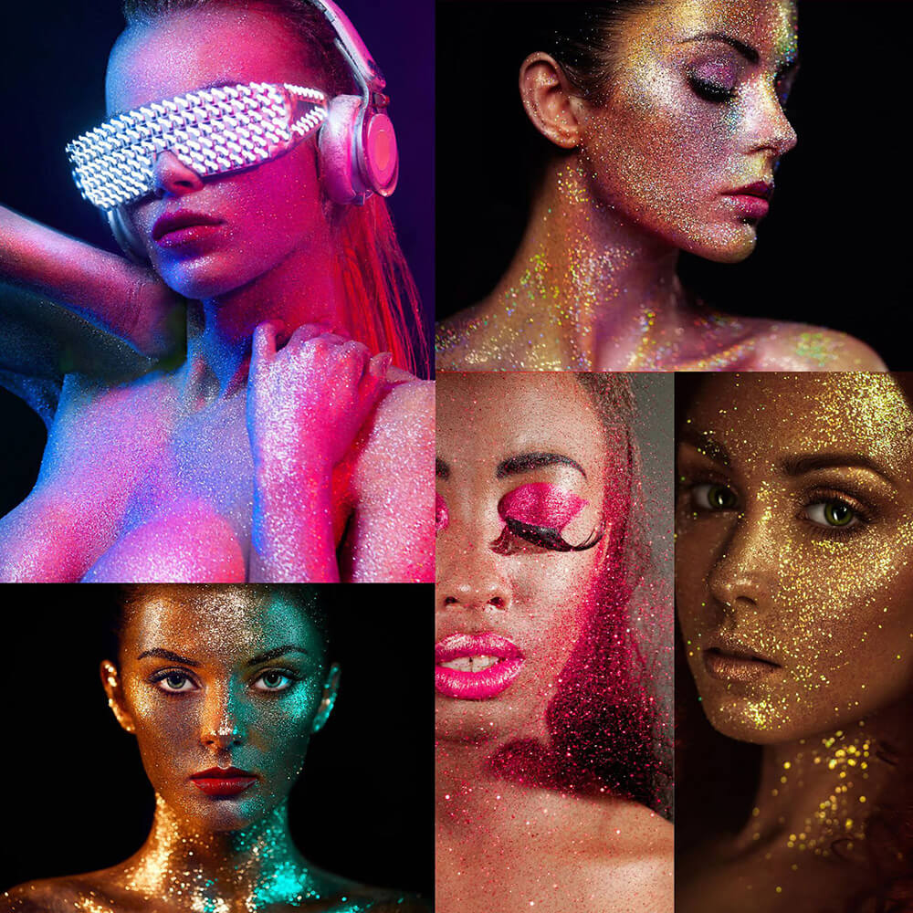 26 color highlighter powder glitter spray for face body hair (1 bottle of spray + 1 refill)