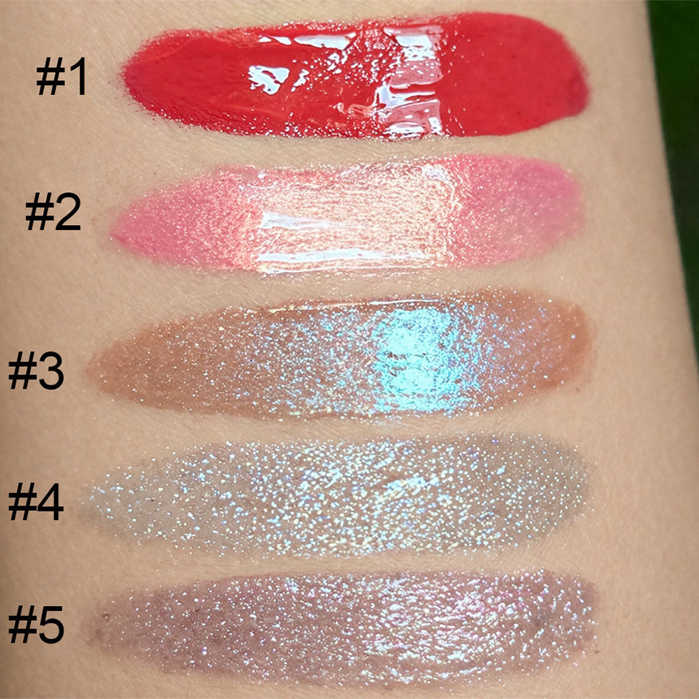 5-color Hyaluronic Acid Lip Gloss Ceramide Moisturizing Massage Head 15ml