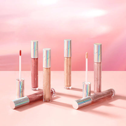 8 color glitter lip gloss shimmer lip glaze natural high pigmented moisturizing