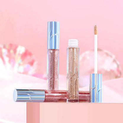 8 color glitter lip gloss shimmer lip glaze natural high pigmented moisturizing