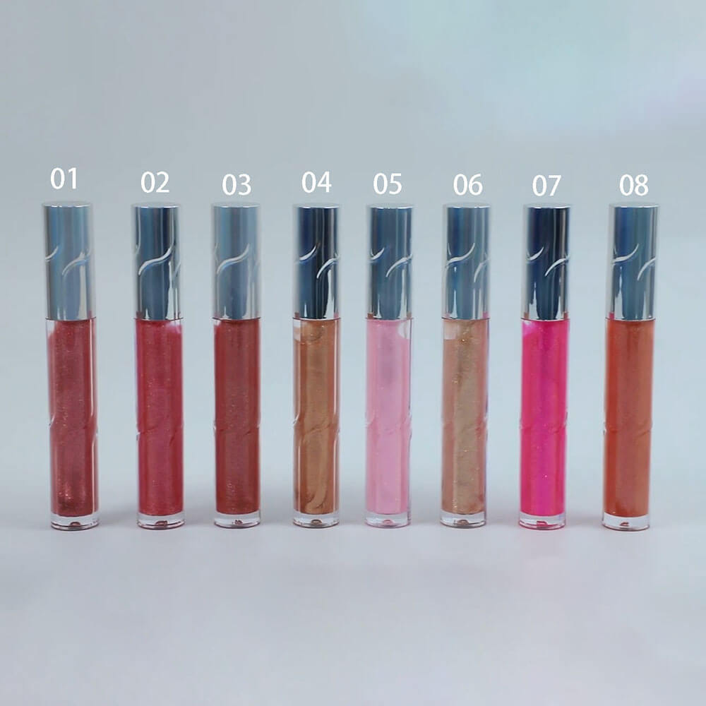 8 color glitter lip gloss shimmer lip glaze natural high pigmented moisturizing