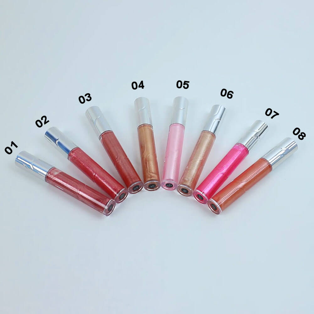 8 color glitter lip gloss shimmer lip glaze natural high pigmented moisturizing