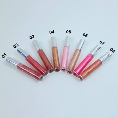 8 color glitter lip gloss shimmer lip glaze natural high pigmented moisturizing